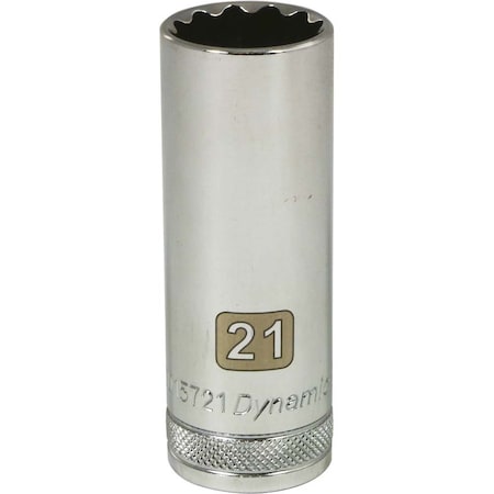 Dynamic 1/2" Drive, 21mm Metric Socket, 12 Points D015721